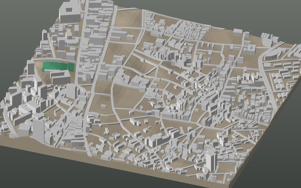 A 3D-printable model plate of Lagos — Lagos Island — with its buildings, streets, water and terrain.