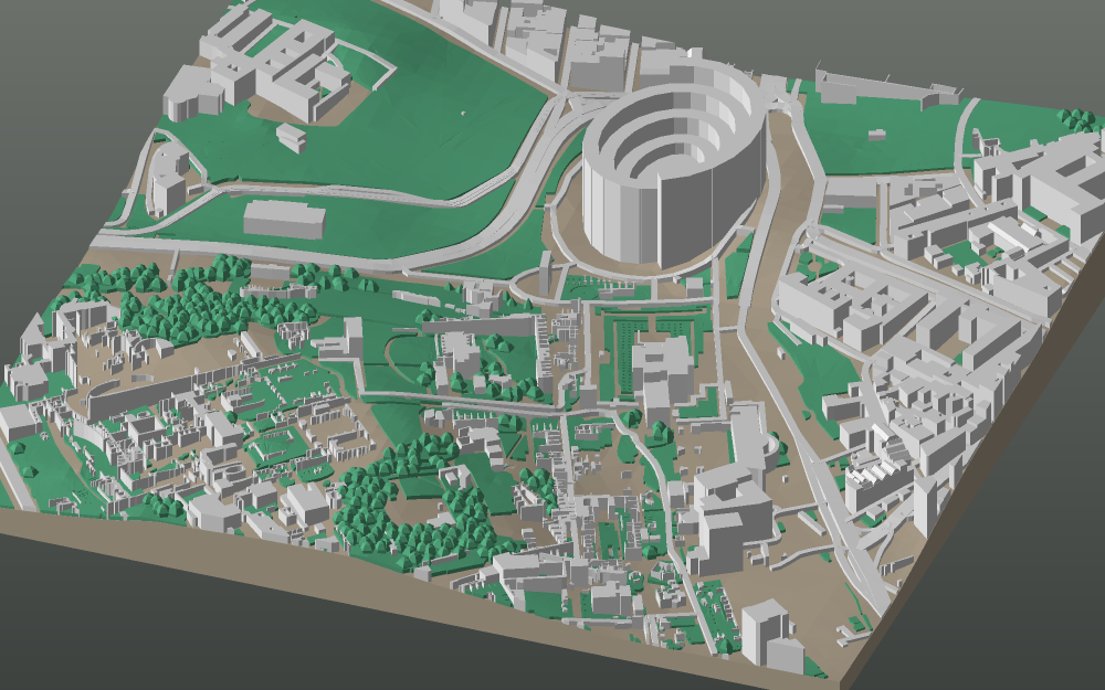 A 3D-printable model plate of Rome — Municipio I, the Colosseum.