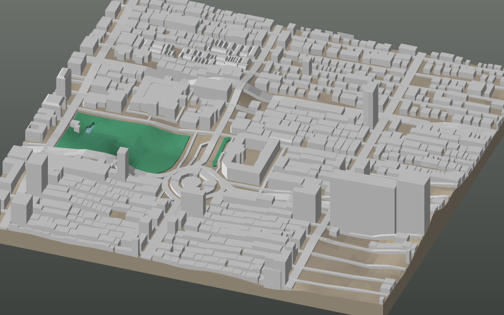 A 3D-printable model plate of Yangon — Downtown.
